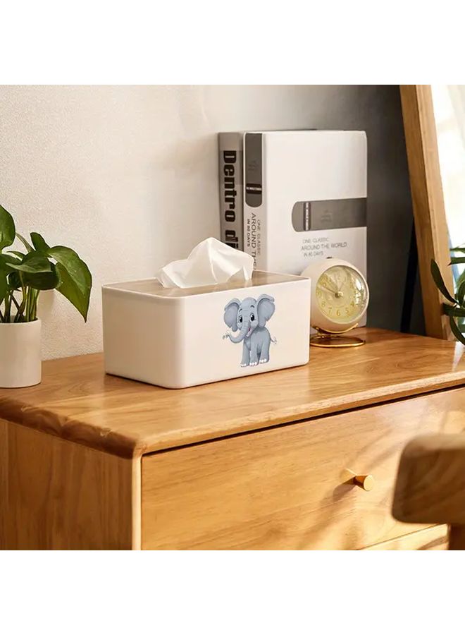 صندوق مناديل أسود مع غطاء من الخيزران بتصميم فيلمي نهائي لامع - Image 2